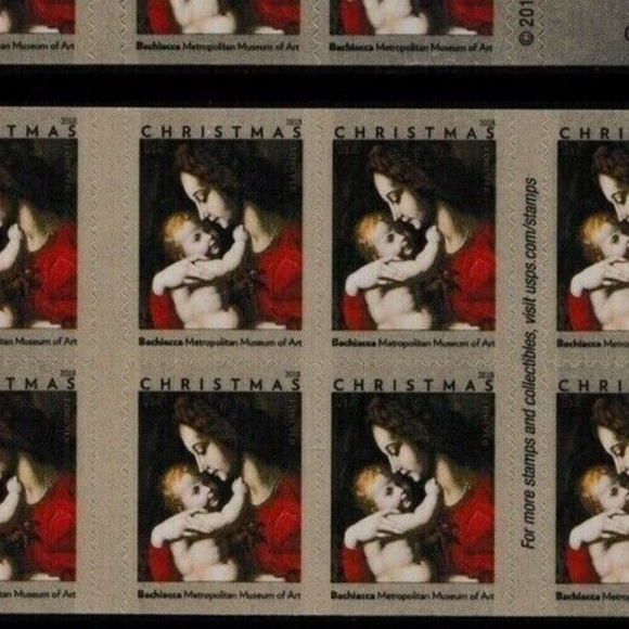 2018- MADONNA & CHILD BY BACHIACCA -  BKLT Of 20 STAMPS - Picture 3 of 3